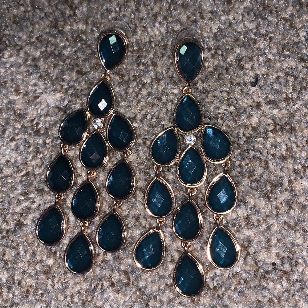Green dangly earrings